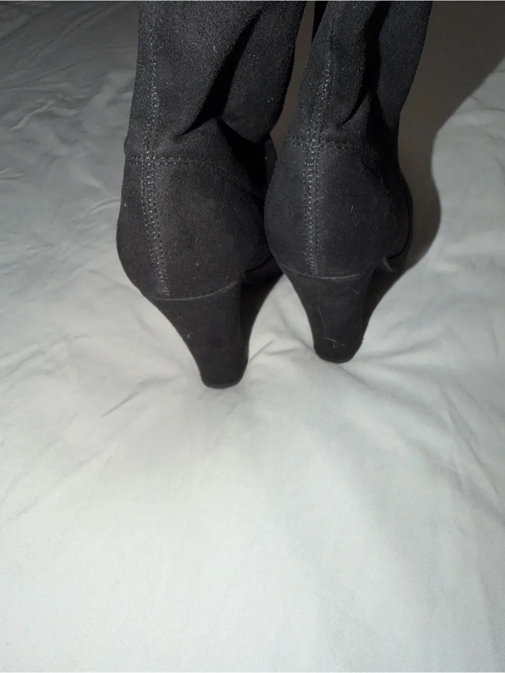 Black Over-the-Knee thigh High Heel Boots - Women's Fashion